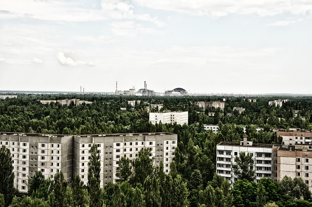 Pripyat desde el aire, vistas a Chernobyl